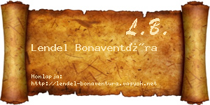 Lendel Bonaventúra névjegykártya